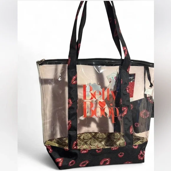 Betty Boop Transparent Tote with Black and Red Details - Picture 2 of 3